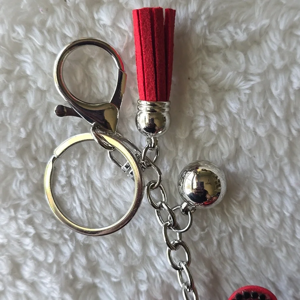Red Rhinestone Ladybug Keychain - Picture 5 of 5